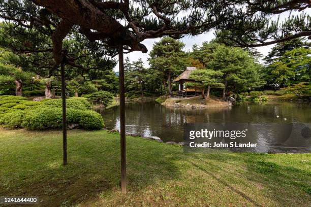 Oyakuen Garden was built by the feudal lords of Aizu - these were medicinal gardens for Aizu domain. Its name is derived from the circuit style...