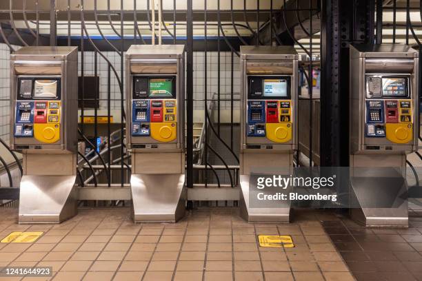 MetroCard vending machines at a subway station in New York, US, on Thursday, June 30, 2022. The head of New York's Metropolitan Transportation...