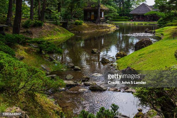 Oyakuen Garden was built by the feudal lords of Aizu - these were medicinal gardens for Aizu domain. Its name is derived from the circuit style...