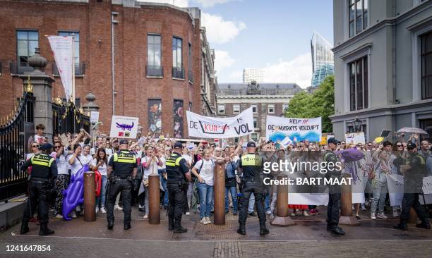 General practitioners protesting against heavy workload ask to meet Dutch Minister of Health, Welfare and Sport at the Binnenhof as part of a week of...