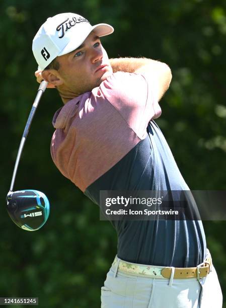 Golfer Brian Davis hits his tee shot on the hole during the first round of the John Deere Classic Golf Tournament on June 30 at TPC Deere Run in...