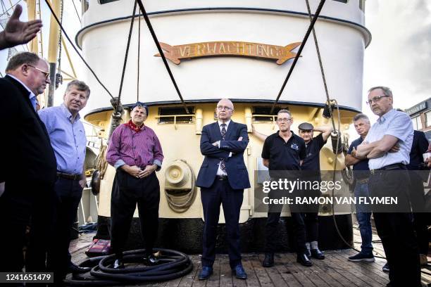 Minister Henk Staghouwer visits a fishing boat in Urk, Netherlands, on July 1, 2022. - Netherlands OUT / Netherlands OUT / Urk,Ramon van...