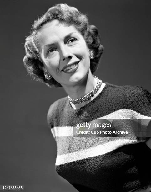 Pictured is Jinx Falkenburg featured on the CBS television program, PREVIEW. April 16, 1949.