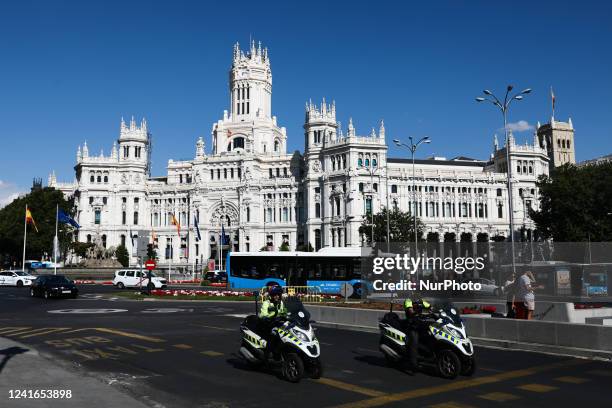 View of the Cybele Palace in Madrid, Spain on June 27, 2022.