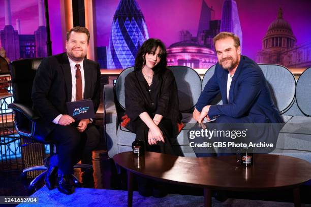 The Late Late Show with James Corden from London airing Monday, June 27 with guests Billie Eilish and David Harbour.