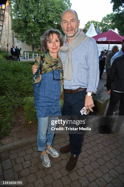 Götz Schubert and his wife Simone Witte attend the Bad Hersfelder festival opening 2022 with the play Notre Dame at Stiftsruine on July 1, 2022 in...