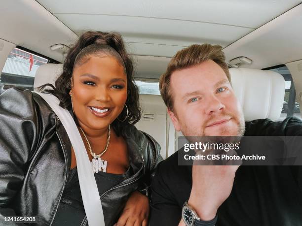 Carpool Karaoke with Lizzo on The Late Late Show with James Corden. Photo is a screen grab.