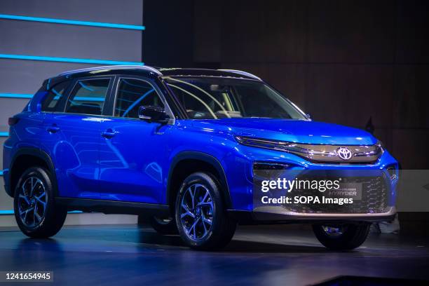 New Toyota Urban Cruiser Hyryder car during the launch. Toyota unveiled the new Urban Cruiser Hyryder at Hyatt Aerocity, Toyotas first Self-charging...