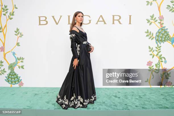 Lady Sabrina Percy attends the Bulgari gala dinner to celebrate the Queen's Platinum Jubilee and unveil the 'Jubilee Emerald Garden' high jewellery...