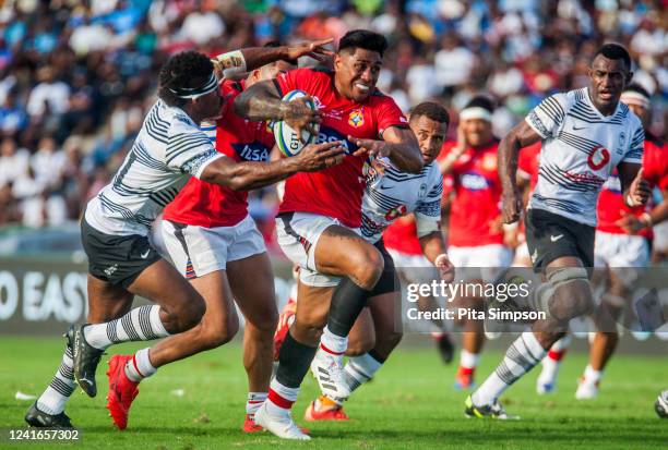 During the World Rugby Pacific Nations 2022 match between Fiji and Tonga at HFC Stadium on July 2, 2022 in Suva, Fiji.