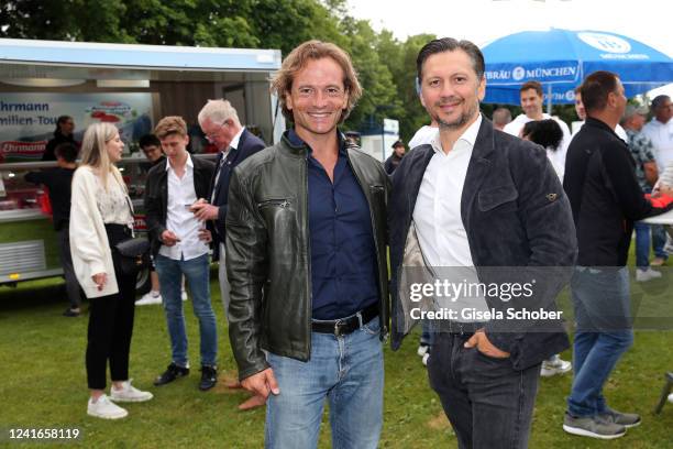 Manuele Malenotti and his brother Michele Malenotti, founder of Matchless during the Greipl charity summer party benefit to LichtBlick Seniorenhilfe...