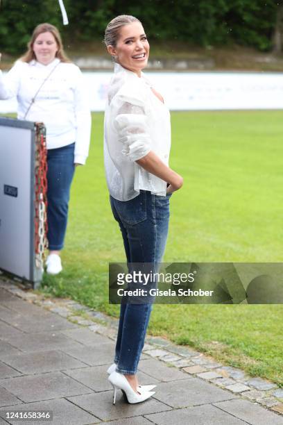 Sylvie Meis is wearing a jeans by MAC during the Greipl charity summer party benefit to LichtBlick Seniorenhilfe e.V. At Erich Greipl Stadion on July...