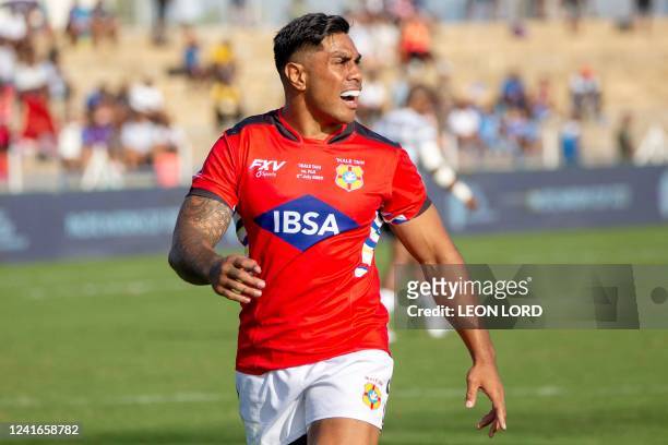Malakai Fekitoa of Tonga looks on during the World Rugby Pacific Nations Cup match between Fiji and Tonga at HFC Stadium in Fiji's capital city Suva...