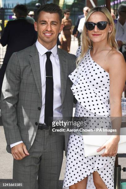 Max Whitlock and Leah Hickton arriving during day six of the 2022 Wimbledon Championships at the All England Lawn Tennis and Croquet Club, Wimbledon....