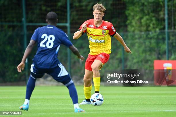 Adrien LOUVEAU of Rc Lens during the friendly match between Paris FC and Lens on July 2, 2022 in Lens, France.