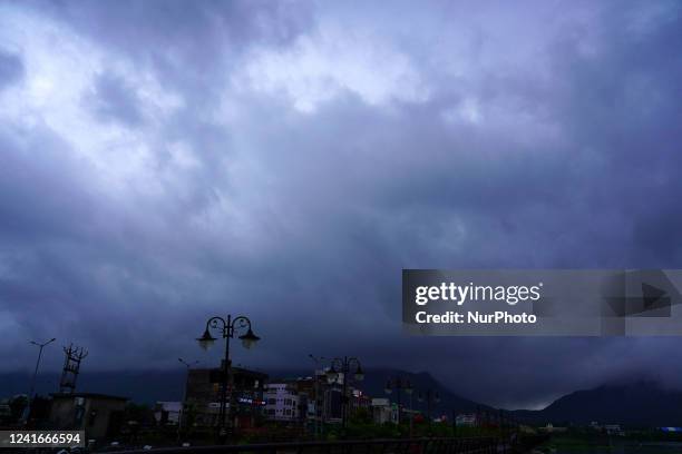 Clouds Hover in the sky during Monsoon season, in Ajmer, Rajasthan, India on 02 July 2022.