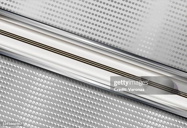 silver metal mesh with shiny metallic decorative band. - blue silver background stock illustrations