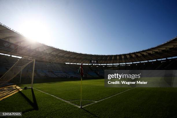 General view of the stadium before the match between Fluminense and Corinthians as part of Brasileirao 2022 at Maracana Stadium on July 2, 2022 in...