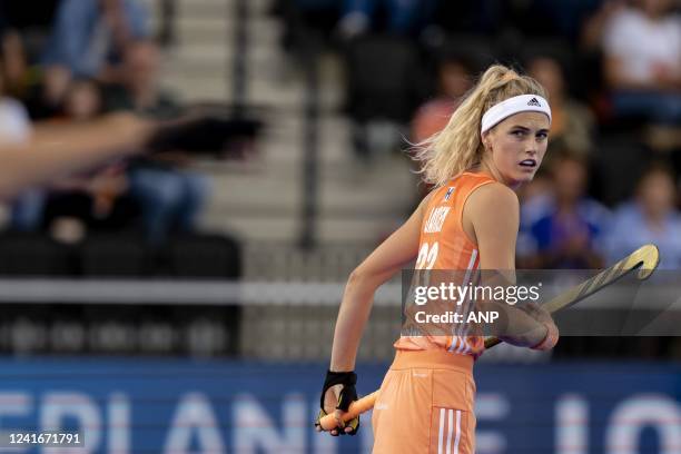 Yibbi Jansen during the match between the Netherlands and Ireland at the World Hockey Championships at Wagener Stadium, on July 2, 2022 in Amsterdam,...