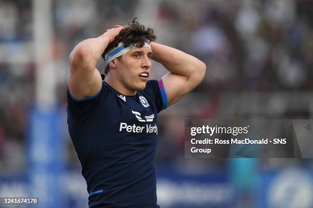 Scotland's Rory Darge looks dejected during a test match between Argentina and Scotland at the Estadio 23 de Agosto, on July 02 in San Salvador de...