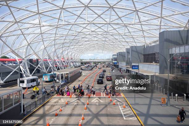 Travelers are seen going through Hartsfield Jackson International Airport in Atlanta, Georgia on July 2nd, 2022 ahead of the week of July 4th.