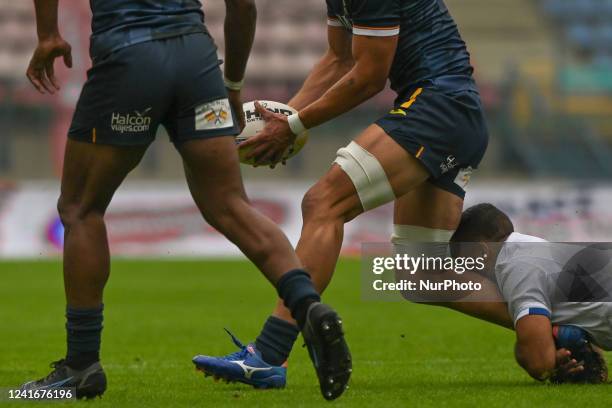 Spain Men's 7s vs Italy Men's 7s, a Pool B qualication match of the second leg of 2022 Rugby Europe Sevens Championship Series in Krakow. On...