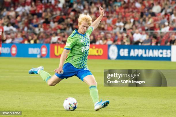 Ethan Dobbelaere in action during the MLS game between Toronto FC and Seattle Sounders FC at BMO field in Toronto. The game ended 2-0 For Seattle...