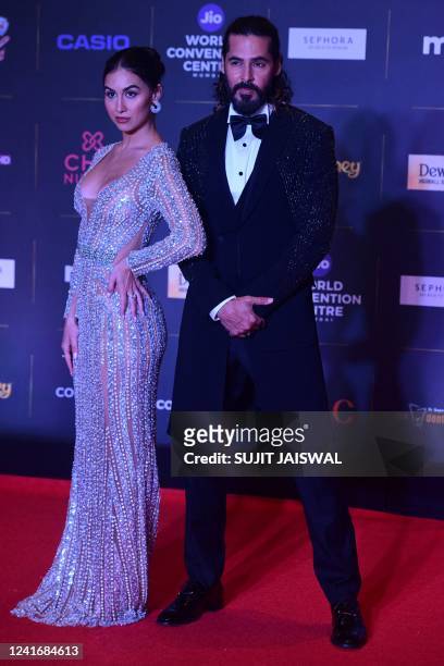 Bollywood actors Lauren Gottlieb and Dino Morea attend the Femina Miss India 2022 Grand Finale in Mumbai on July 3, 2022.