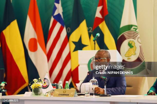 Guinea-Bissau's President Umaro Sissoco Embalo speaks after being elected as ECOWAS Chairperson during the Economic Community of West African States...
