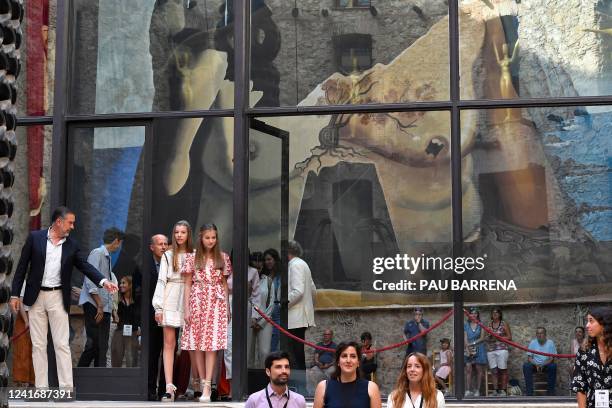 Infanta Sofia of Spain and Princess Leonor of Spain visit the Salvador Dali museum, ahead of the Princess of Girona Foundation Awards , in Figueras,...