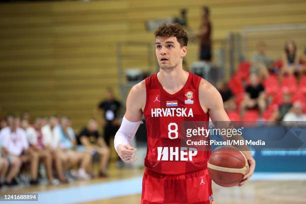 Mario Hezonja of Croatia lead the ball during the FIBA Basketball World Cup 2023 Qualifying game between Croatia and Finland at Sports hall Zamet on...