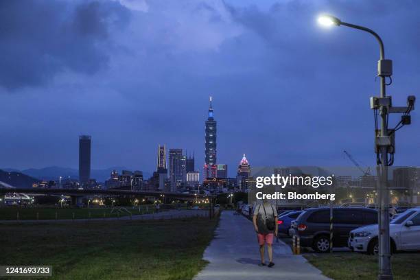 Buildings in Taipei, Taiwan, on Saturday, July 2, 2022. The dispute over Taiwan's sovereignty is the main issue that risks one day leading to war...