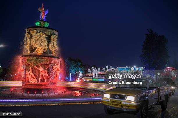 Ramoji Film City in Hyderabad, India, on Monday, May 9, 2022. A new genre of films from southern India, epic, big-budget, over-the-top action flicks,...