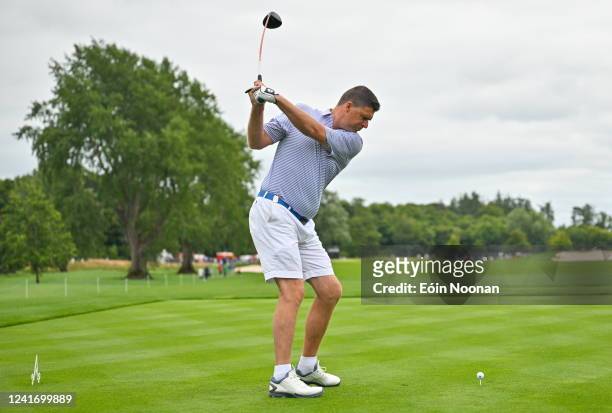 Limerick , Ireland - 4 July 2022; Former footballer Niall Quinn on the 10th during day one of the JP McManus Pro-Am at Adare Manor Golf Club in...