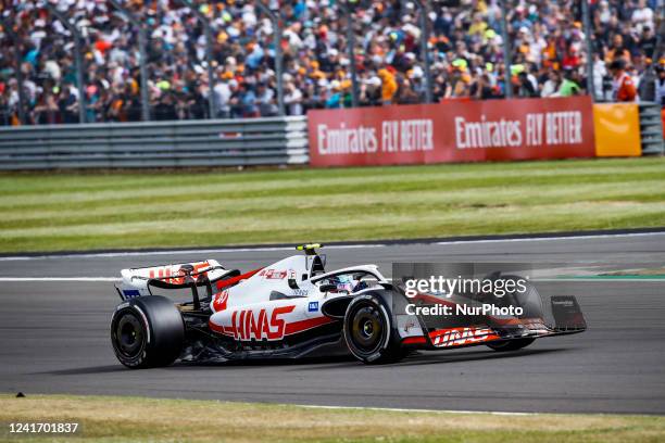 Mick Schumacher, Haas F1 Team, VF-22, action during the Formula 1 Grand Prix of Great Britain at Silverstone circuit from 31st of June to 3rd of...