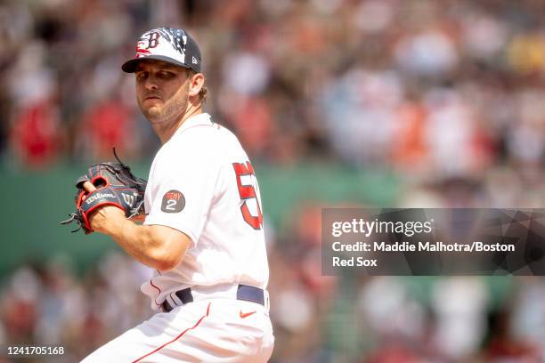 Kutter Crawford of the Boston Red Sox delivers during the third inning of a game against the Tampa Bay Rays on July 4, 2022 at Fenway Park in Boston,...