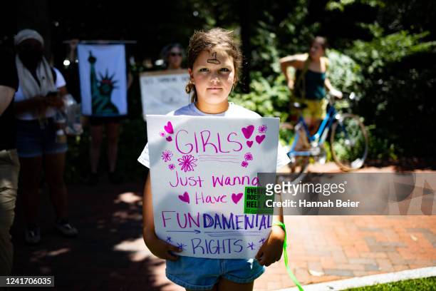 Harper Romich, who supports abortion rights, poses for a portrait at a rally on July 4, 2022 in Philadelphia, Pennsylvania. The host organization,...