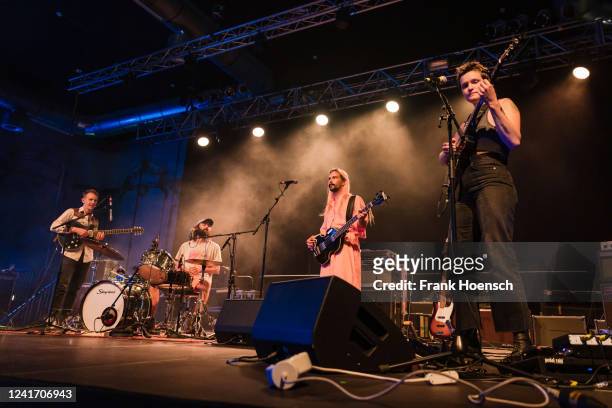 Alexander Buckley Meek, James Krivchenia, Max Oleartchik and Adrianne Elizabeth Lenker of Big Thief perform live on stage during a concert at the...