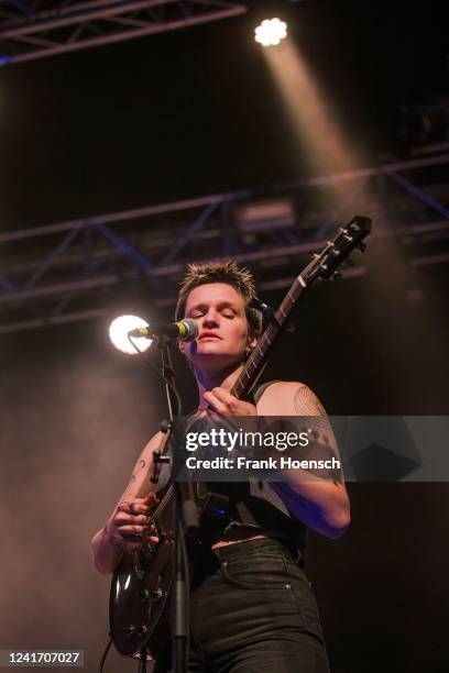 Singer Adrianne Elizabeth Lenker of Big Thief performs live on stage during a concert at the Huxleys on July 4, 2022 in Berlin, Germany.