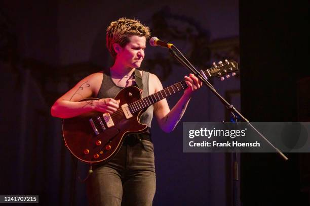 Singer Adrianne Elizabeth Lenker of Big Thief performs live on stage during a concert at the Huxleys on July 4, 2022 in Berlin, Germany.