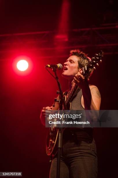 Singer Adrianne Elizabeth Lenker of Big Thief performs live on stage during a concert at the Huxleys on July 4, 2022 in Berlin, Germany.