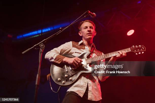 Guitarist Alexander Buckley Meek of Big Thief performs live on stage during a concert at the Huxleys on July 4, 2022 in Berlin, Germany.