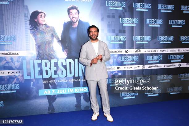 Elyas M'Barek during the premiere of the new Constantin Film movie "Liebesdings" at Mathaeser Filmpalast on July 4, 2022 in Munich, Germany.