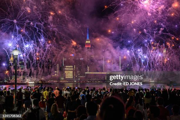 Fireworks And New York Skyline Photos and Premium High Res Pictures ...