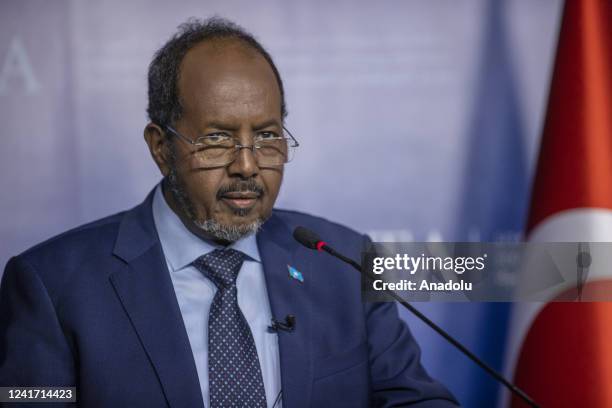 President of Somalia Hassan Sheikh Mohamud makes statements during a panel on "benefits of Turkiye-Somalia partnership - a discussion on Somalia's...