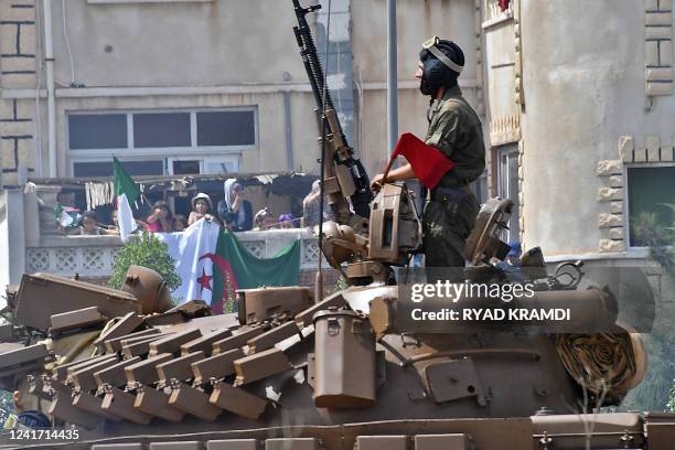 Algerian soldiers take part in a parade in the capital Algiers on July 5 as the country celebrates the 60th anniversary of its independence.