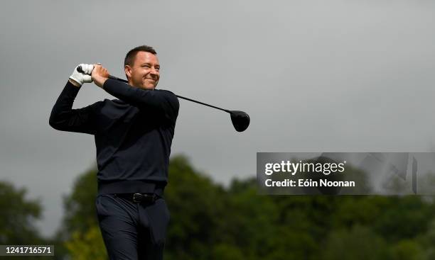 Limerick , Ireland - 5 July 2022; Former footballer John Terry watches his drive from the 2nd tee box during day two of the JP McManus Pro-Am at...
