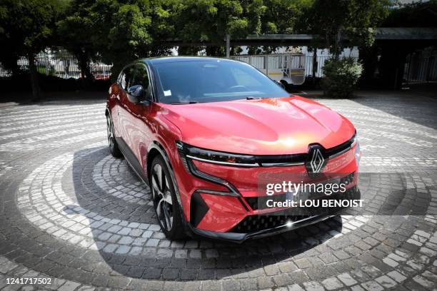 This photograph taken on July 5 shows the 'Renault Megane' electric car, at the Renault factory in Cleon, northwestern France.