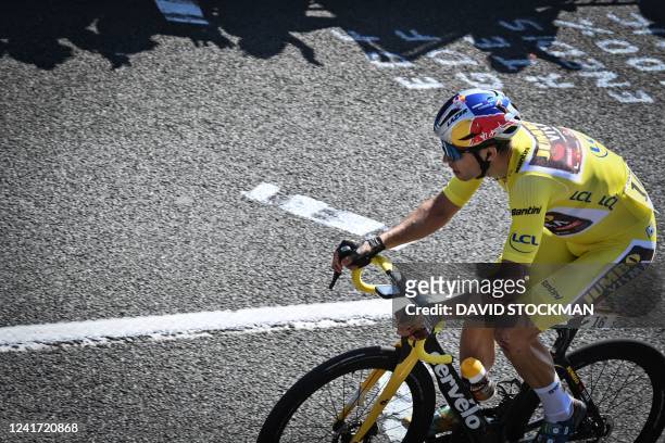 Belgian Wout Van Aert of Team Jumbo-Visma pictured in action during stage four of the Tour de France cycling race, a 171.5 km race from Dunkerque to...