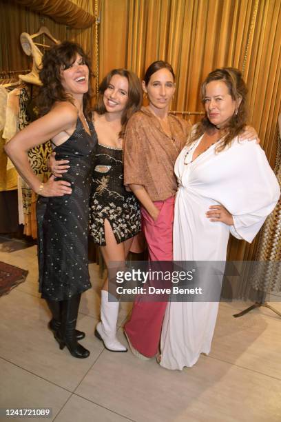 Jess Morris, Annie Doble, Rosemary Ferguson and Jade Jagger attend the launch of Jade Jagger x Annie's Ibiza First Collection at Annie's Ibiza on...